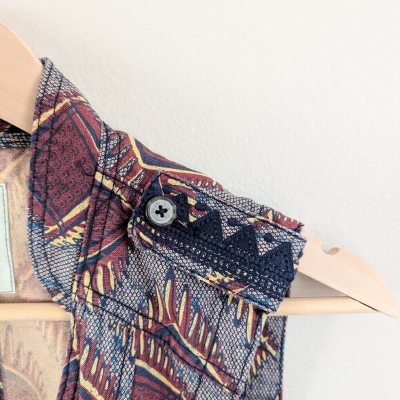 Anthropologie Elevenses Geo Print Safari Vest with Belt - Diamond Motif‎ - M - Picture 9 of 15